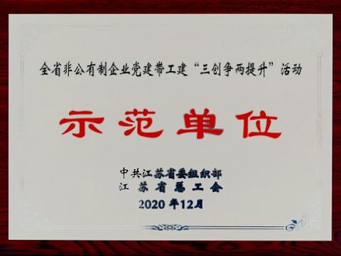 J9集团集团荣获全省非公有造企业党建带工建 “三创争两提升”活动示范单元
